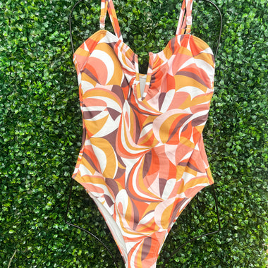 Groovy vintage one piece cheeky low cut Swimsuit 