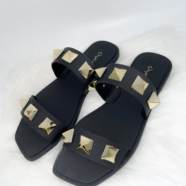Gold rhinestone dress sandals 