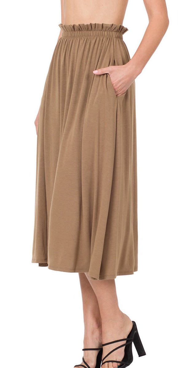 Long and Lean Paperbag Midi Skirt