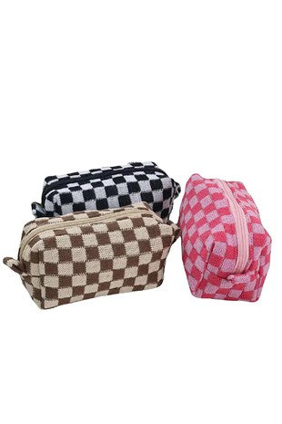 Too Square Checkered Square Makeup Pouch