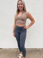 Grey butter soft leggings with pockets 