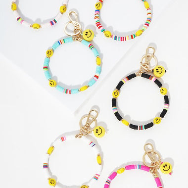 Smiley Face Keychain Bracelet