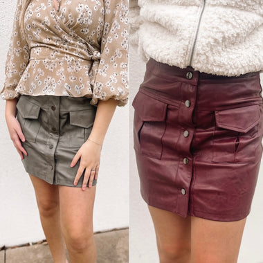 Walk Away Faux Leather Mini Skirt - TVV