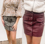 Walk Away Faux Leather Mini Skirt - TVV