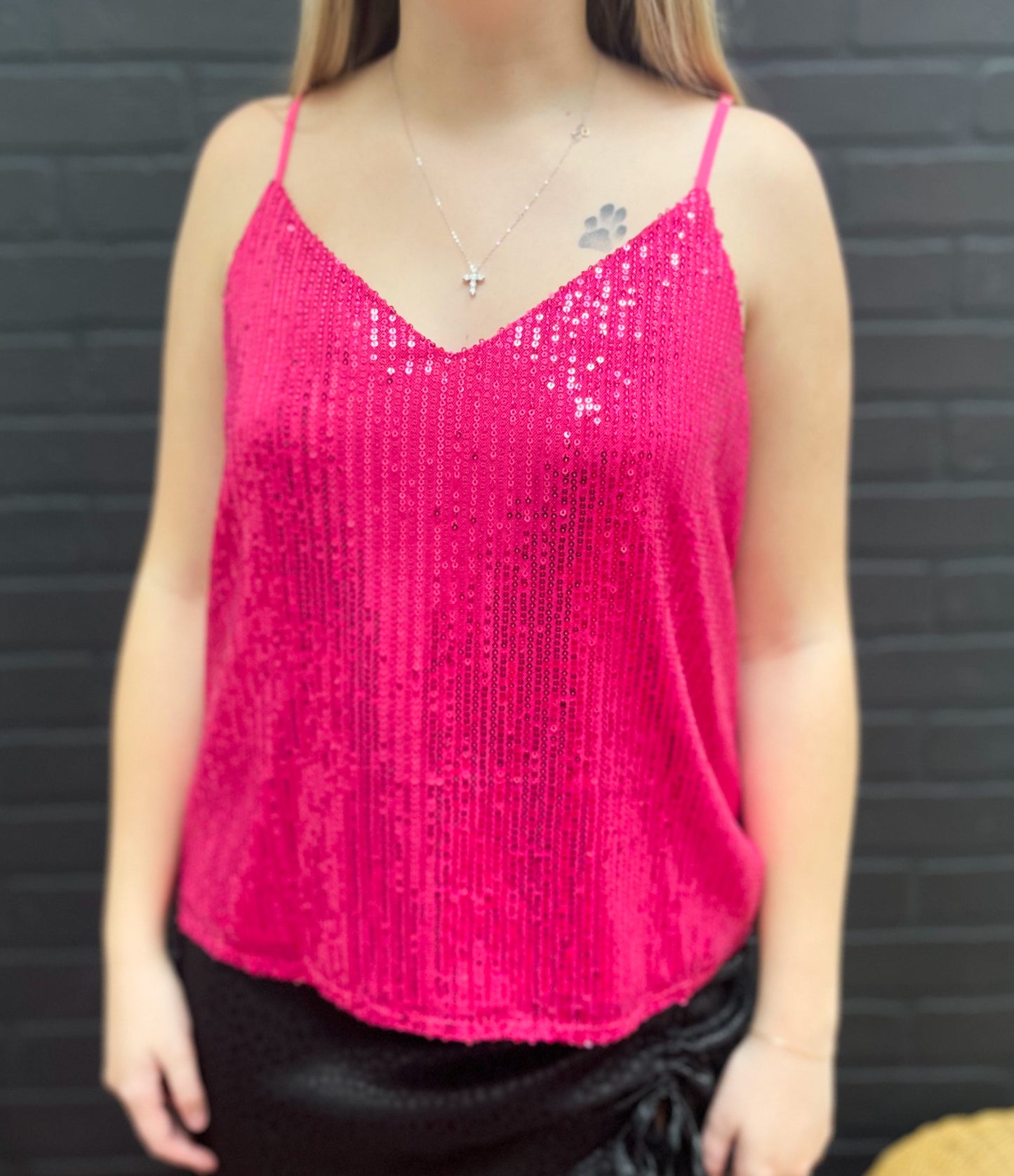 The Key to Glam Sequin Tank Top