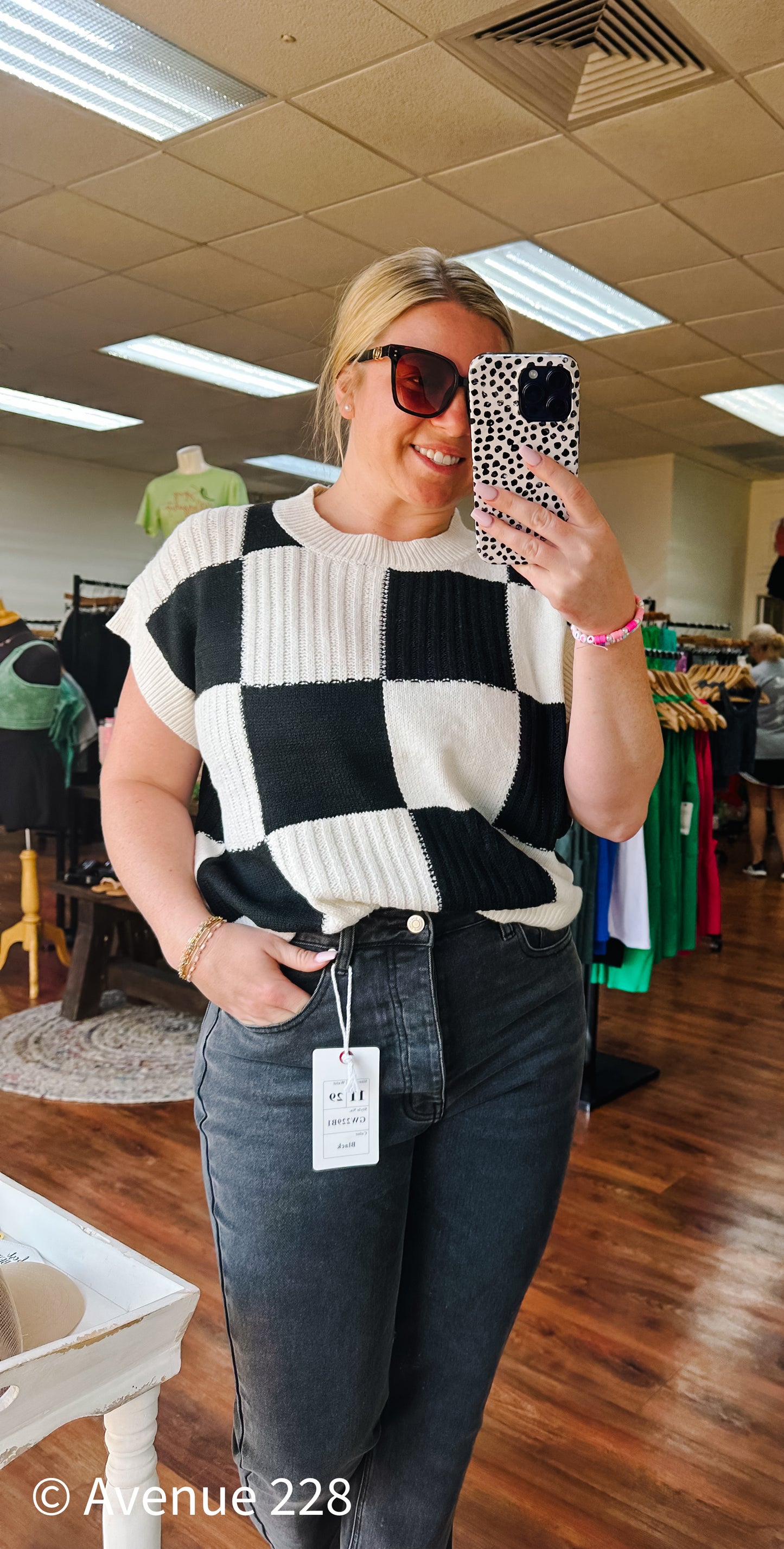 IT Girl Checkered Sweater Vest