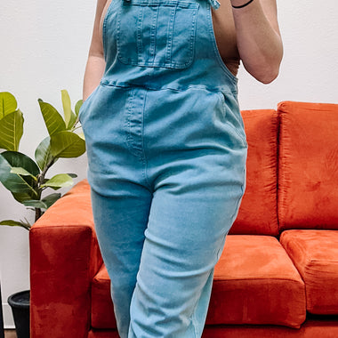 Top knot relaxed fit overalls