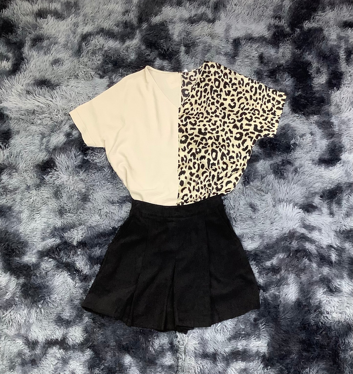 Josey Leopard Color block Blouse