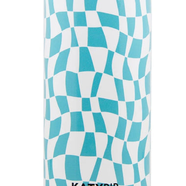 Aqua checkered Can Cooler