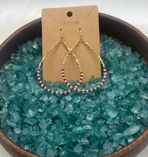 Long Dainty Beaded Teardrop Earring