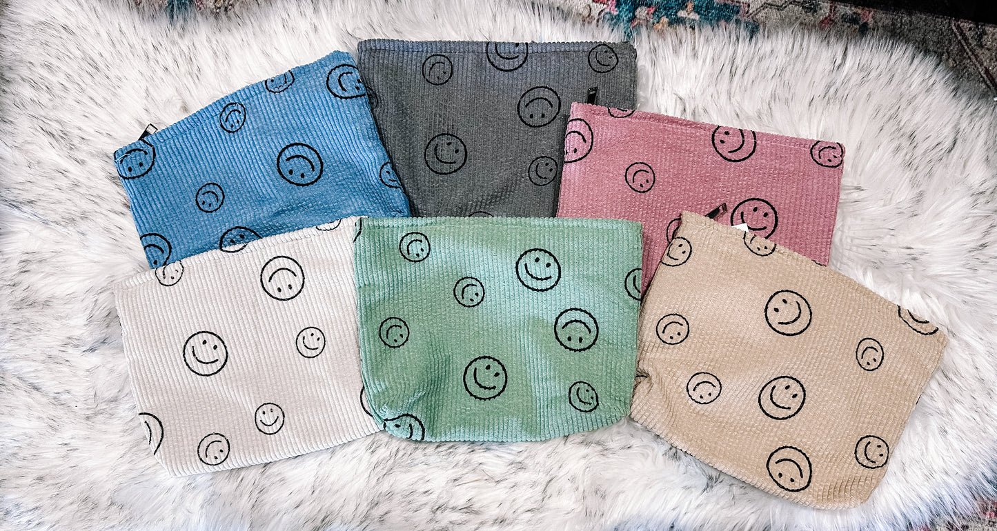 All Smiles Corduroy Makeup Bag