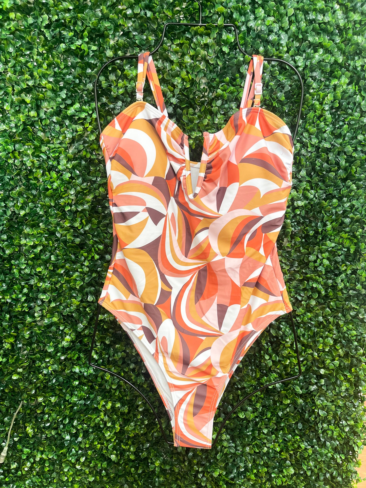 Groovy vintage one piece cheeky low cut Swimsuit 